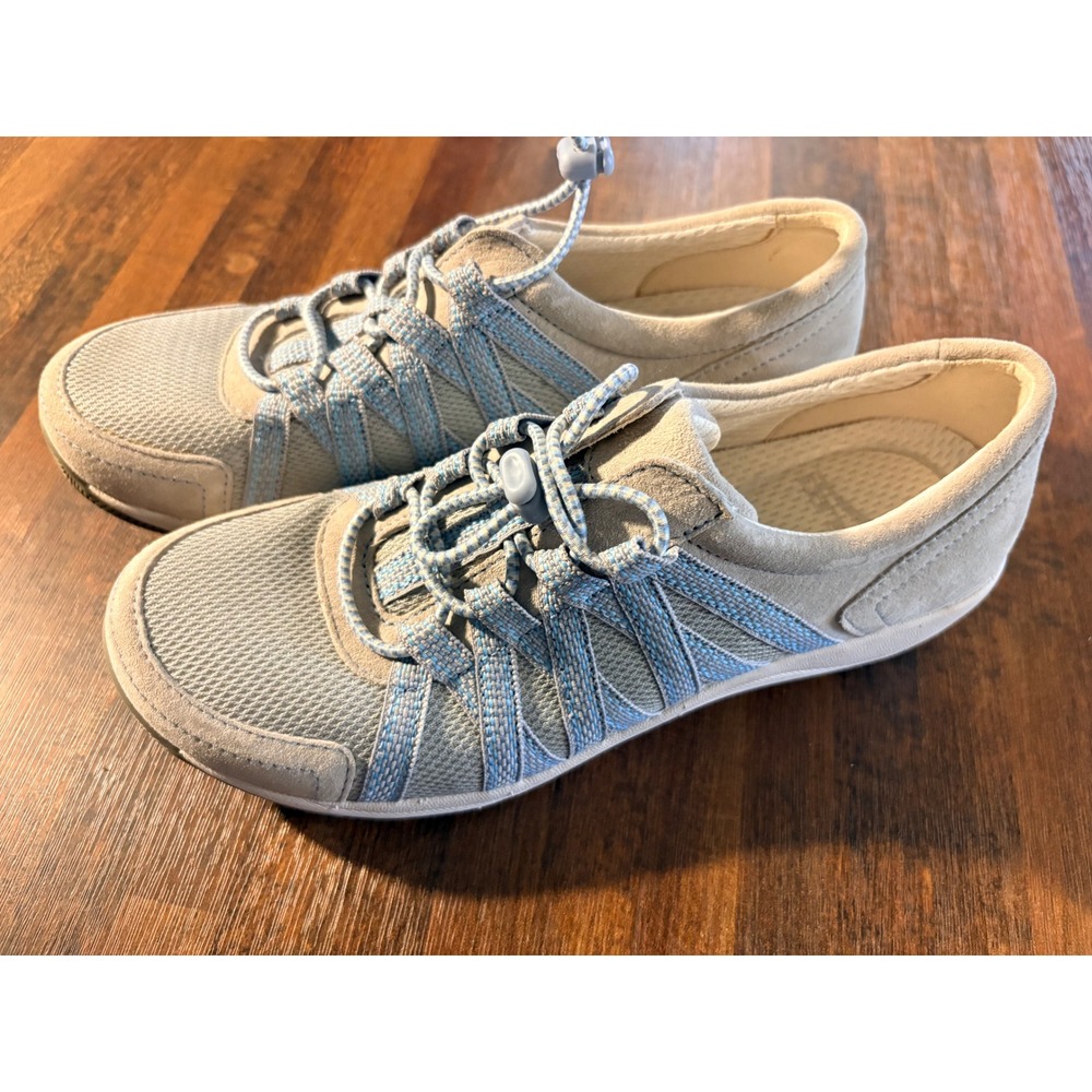 Dansko Elise Womens 36 Grey Blue Suede Mesh Bungee Walking‎ Shoes 4509941005